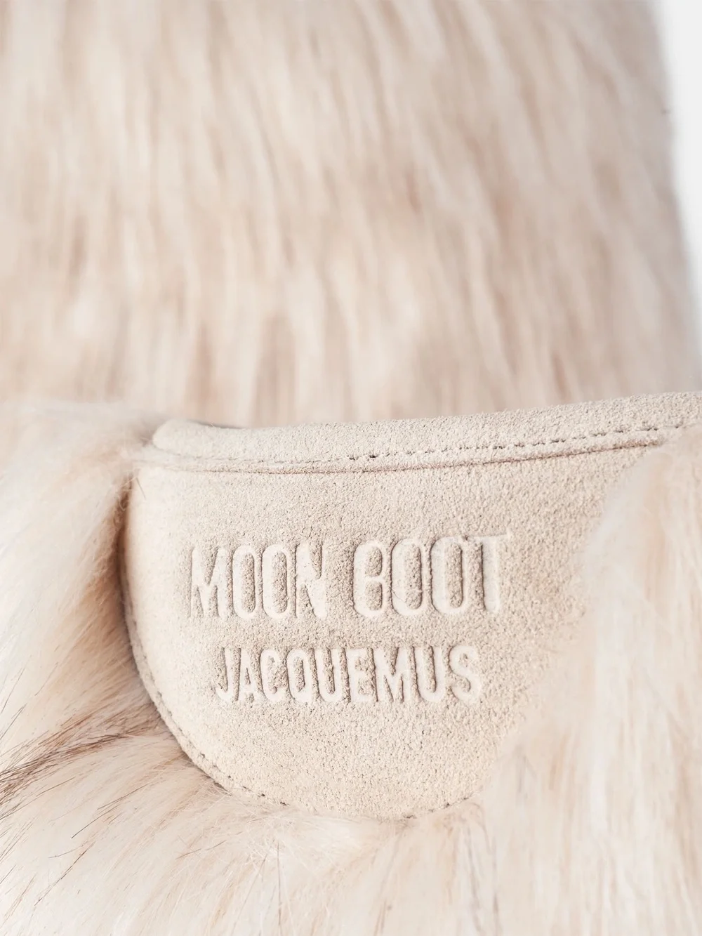 Jacquemus Cream Faux-Fur Knee-High Boots